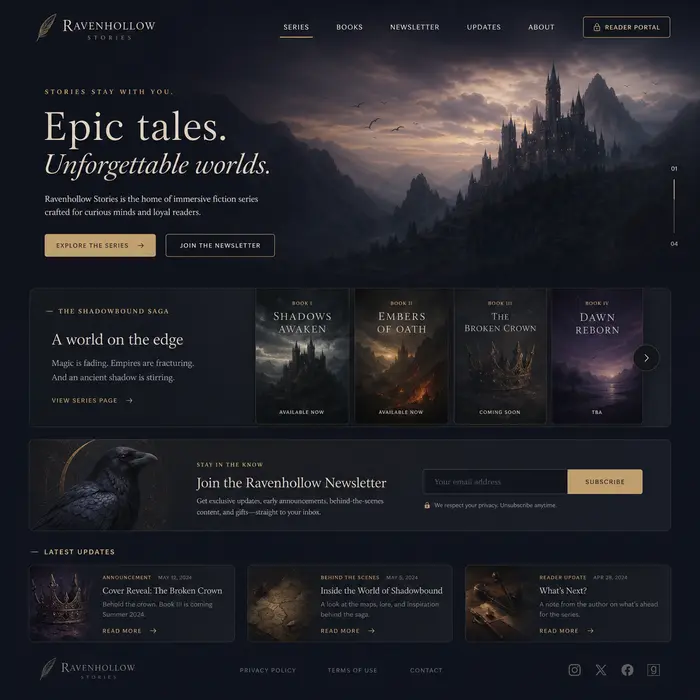 Memoir Author Platform website preview